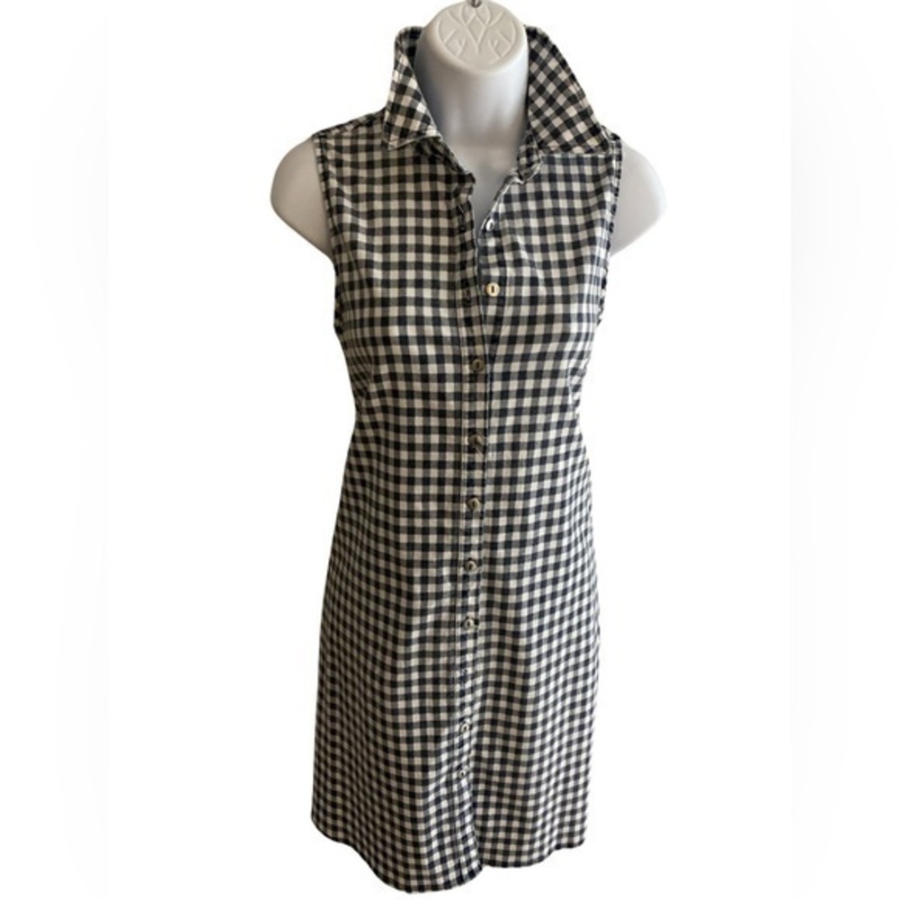 Pure Amici Checked dress - XS black , white , cotton spandex USA